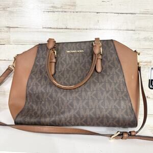 Michael Kors Ciara Medium Signature Logo 2 Way Brown Crossbody Messenger Bag
